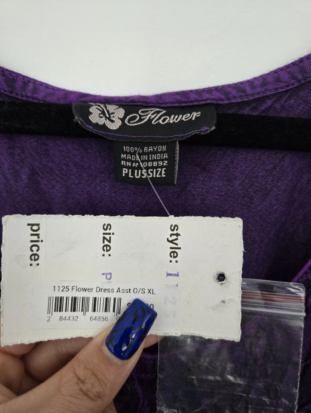 Flower Whimsigoth Fairycore Embroidered Maxi Dress. Purple. Size plus size one. - Picture 7 of 7